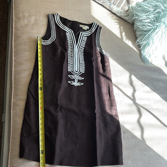Michael Kors Brown linen dress with white piping - Picture 7 of 7